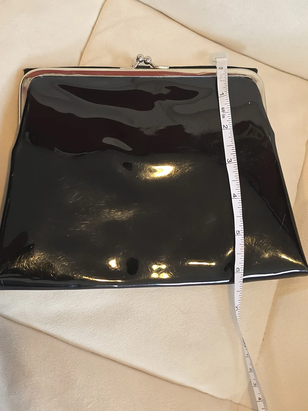 Black Patent Evening Clutch - Women's Bag